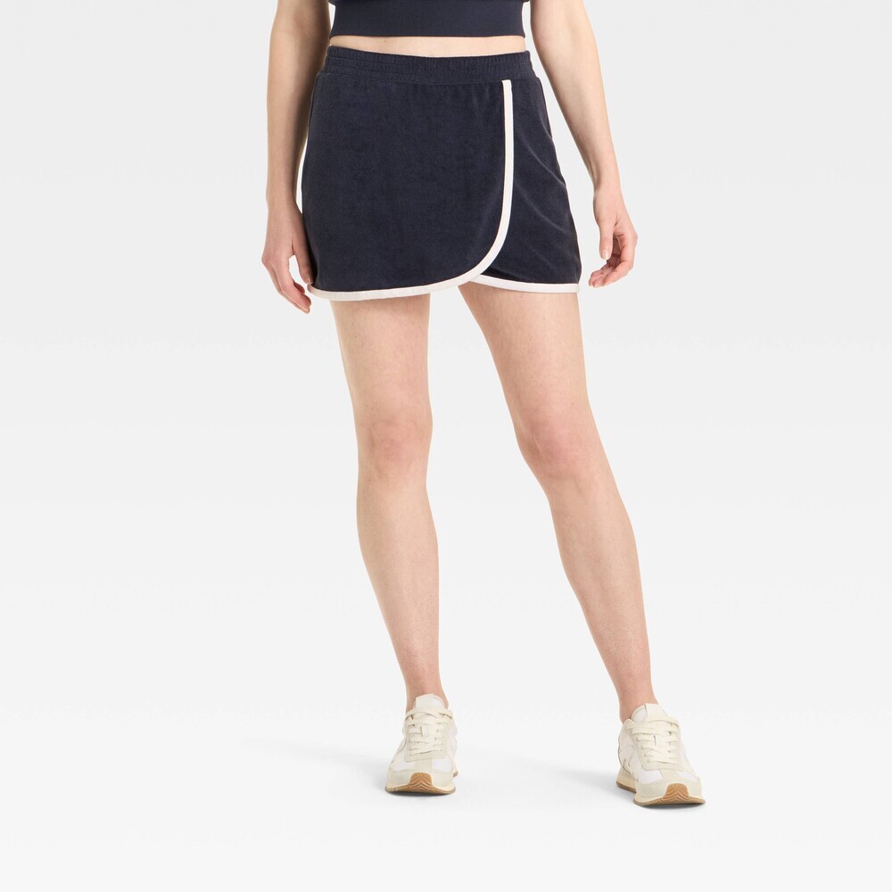 Leisure Studio Loop Terry Mini Skort - Navy Blue M